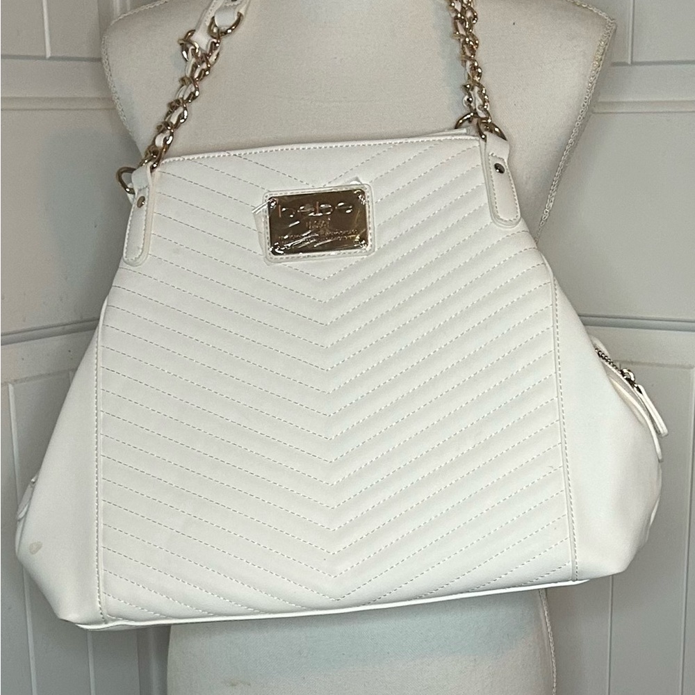 NWOT Bebe White Quilted Shoulder Bag